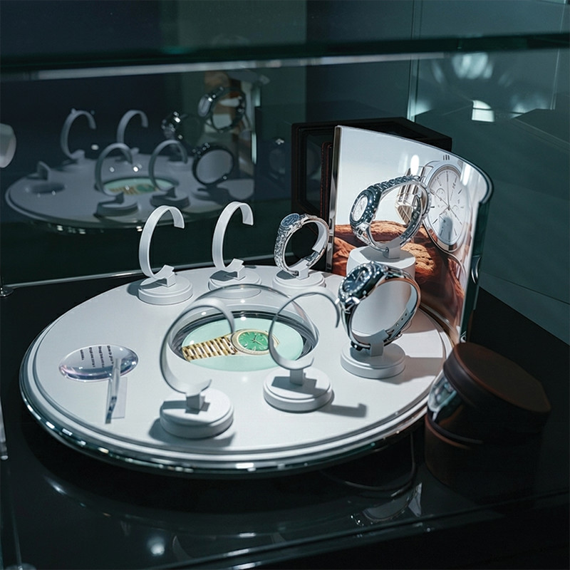 luxury circular watch display stand