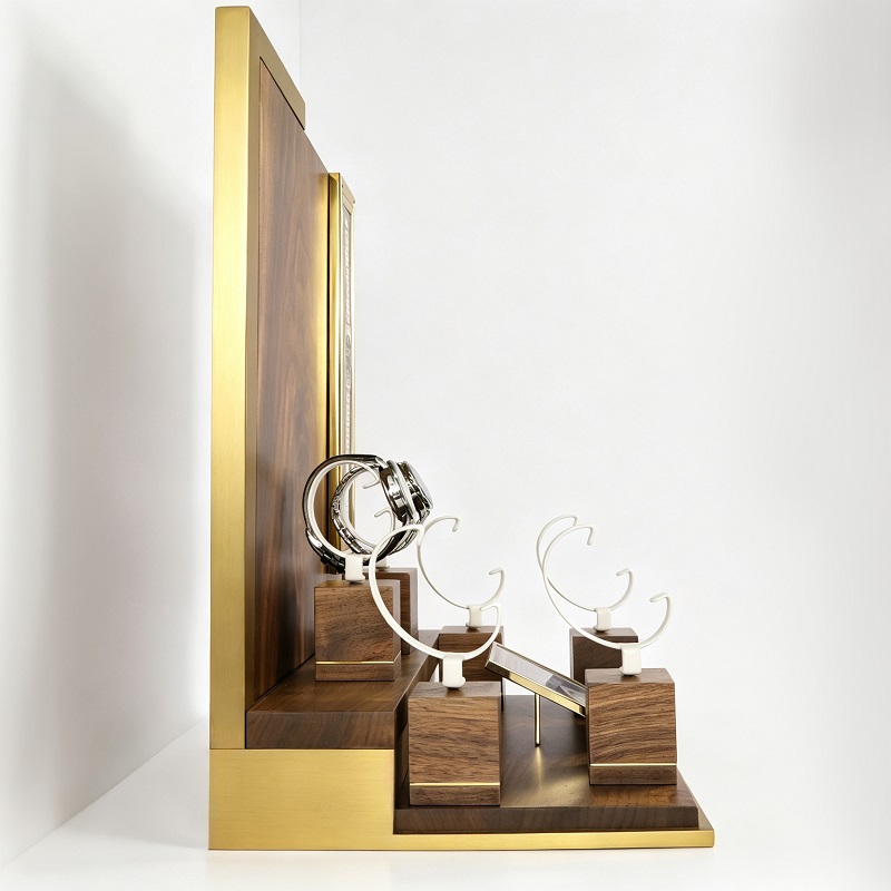 gold metal inlay watch stand