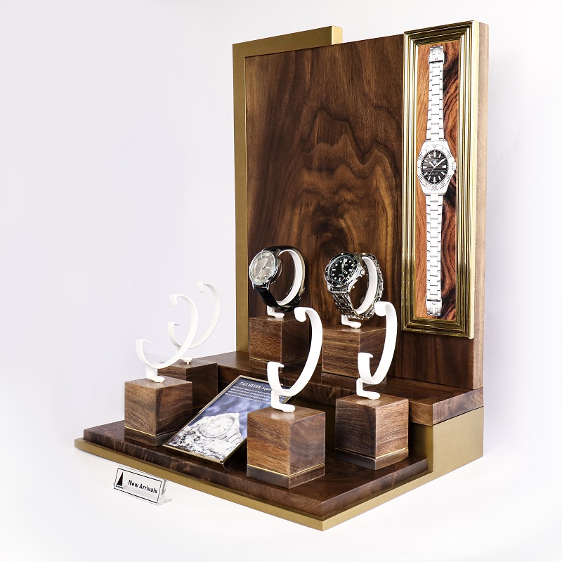 wood wax oil finished watch stand