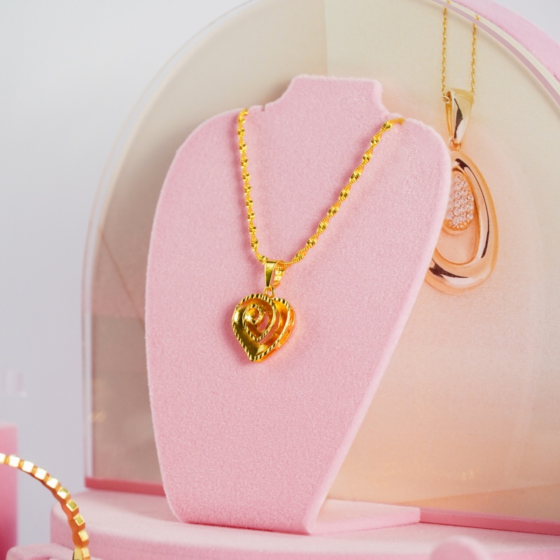 Elegant Pink Velvet Jewelry Display Stand Set