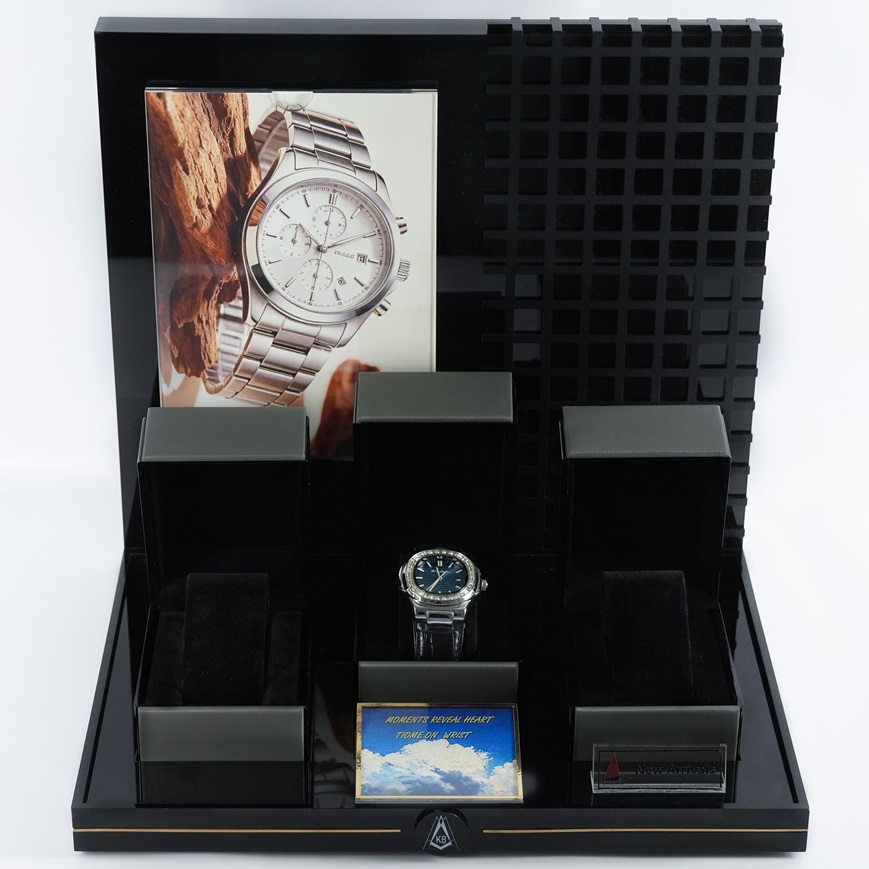 Black High-Gloss Acrylic Modular Watch Display Stand